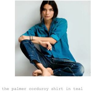 Imogene + Willie Palmer Teal Corduroy Shirt